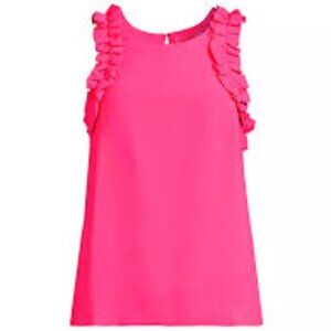 Lilly Pulitzer Kailee Ruffle Top - Hot Pink - L
